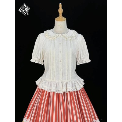 Miss Point Apple Double Lily Mushroom Cotton Blouse(Reservation/Full Payment Without Shipping)